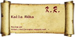 Kalla Réka névjegykártya